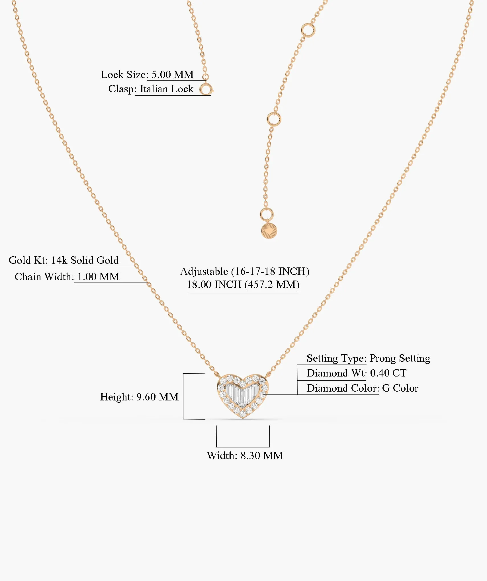 Heart Diamond Embrace Necklace