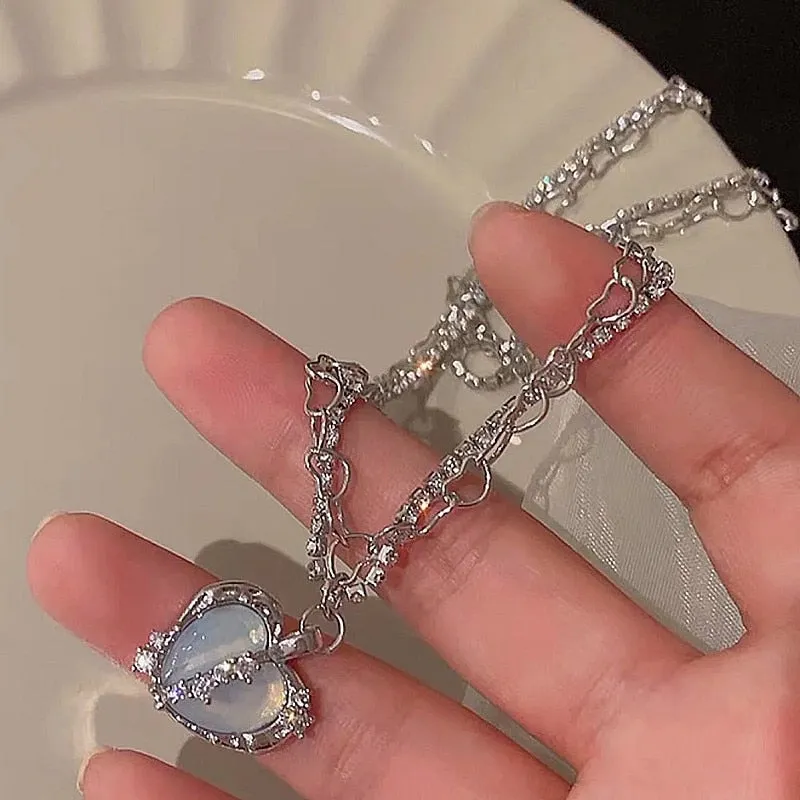 Heart Pendant Necklace For Women
