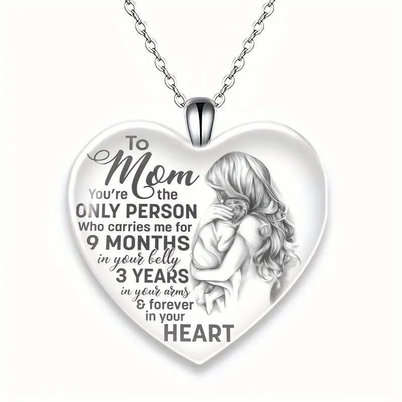 Heart Pendant Necklace Gift for Mom
