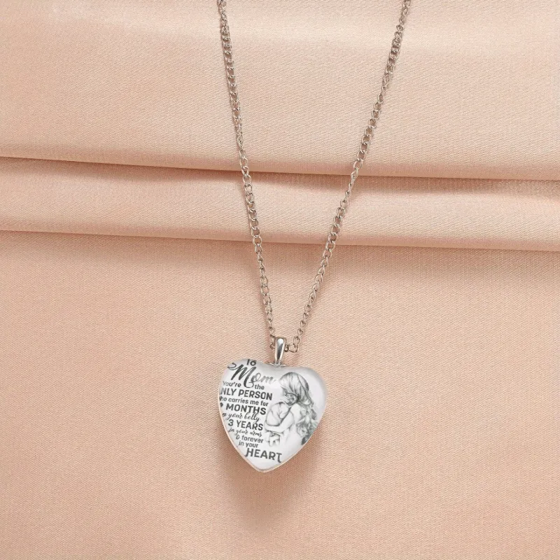 Heart Pendant Necklace Gift for Mom