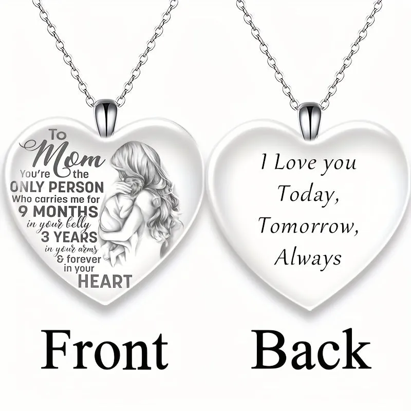 Heart Pendant Necklace Gift for Mom