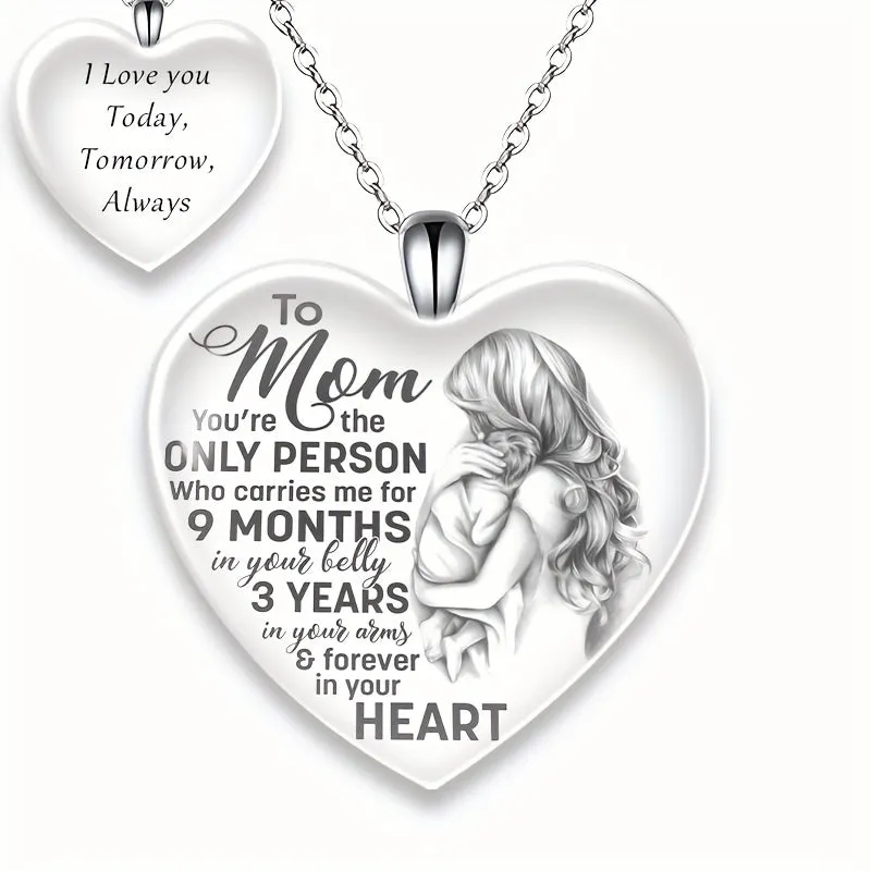 Heart Pendant Necklace Gift for Mom