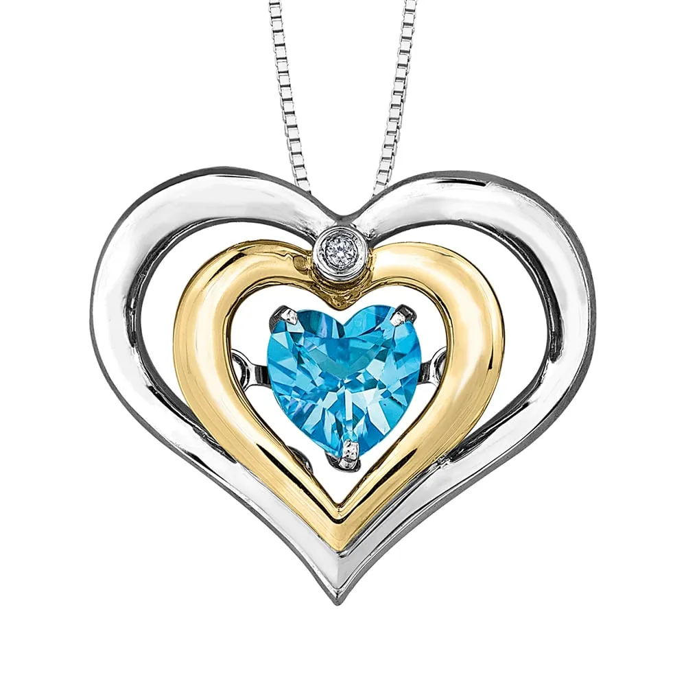 Heart Shaped Blue Topaz Pendant