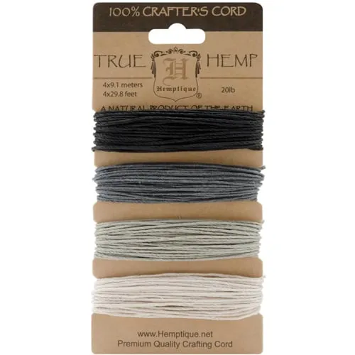 Hemp Cord Set - Onyx 20lb (1mm) - 120'