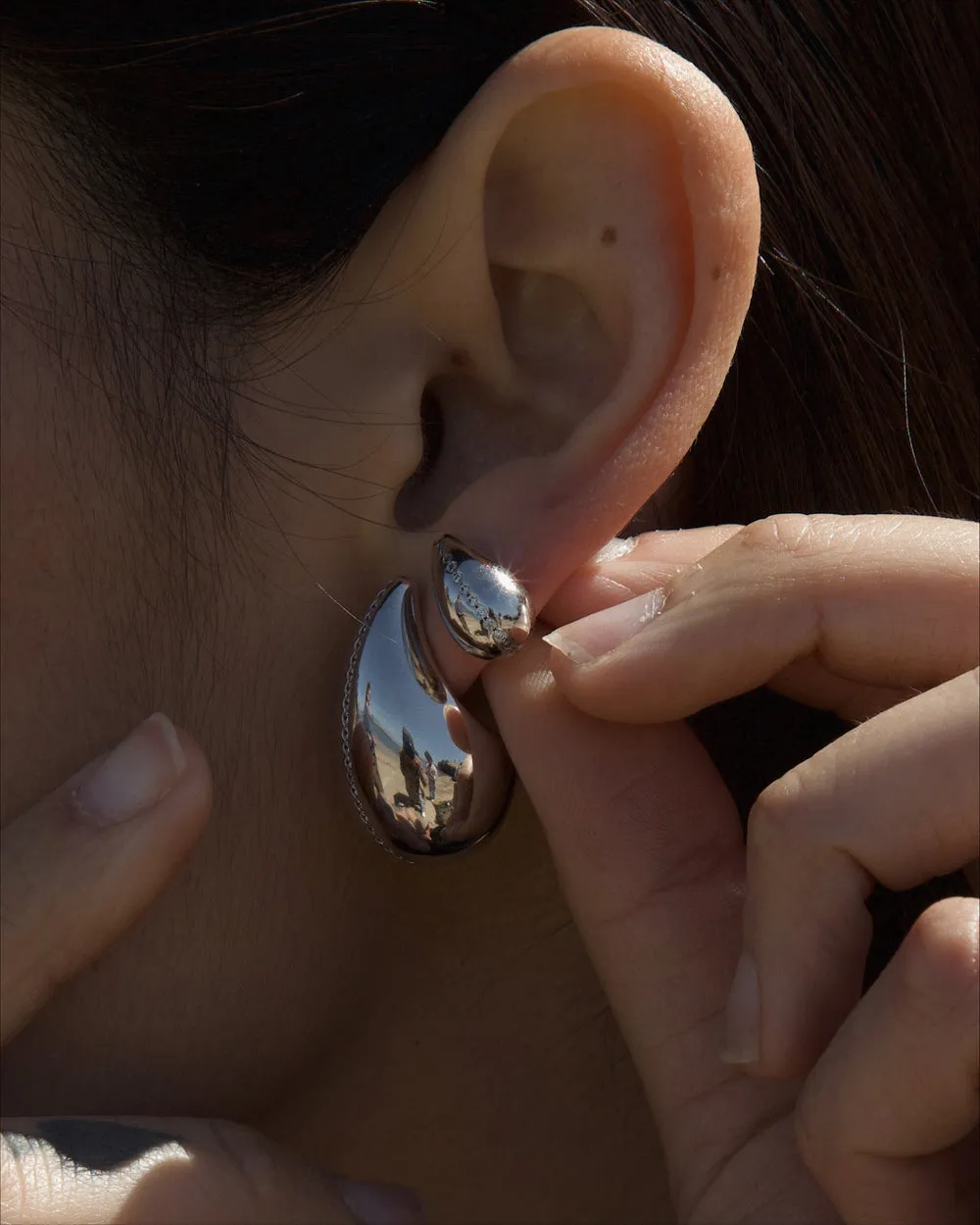 Hera Small Drop Earrings Silver