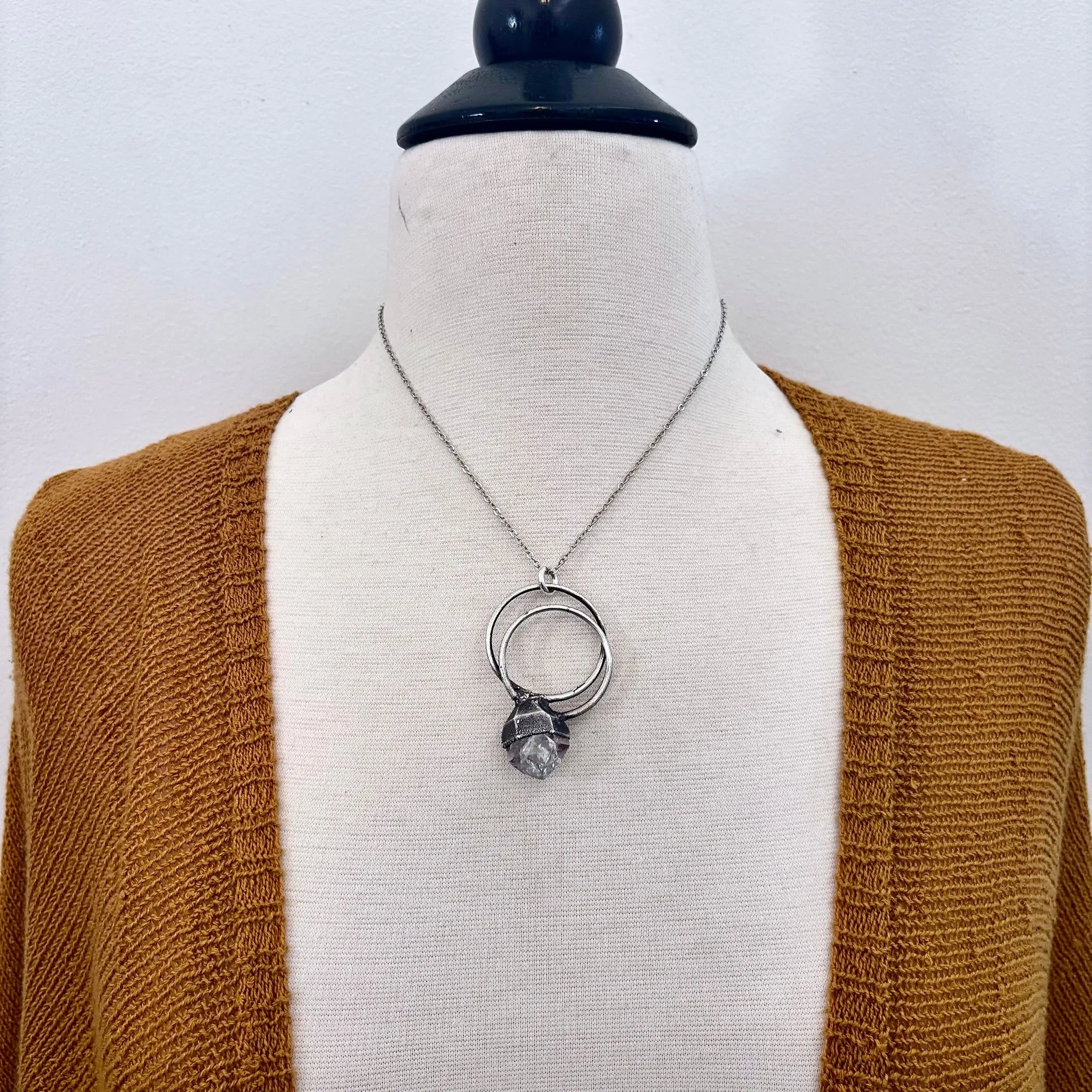 Herkimer Diamond Crystal  Necklace in Fine Silver / Foxlark Collection - One of a Kind