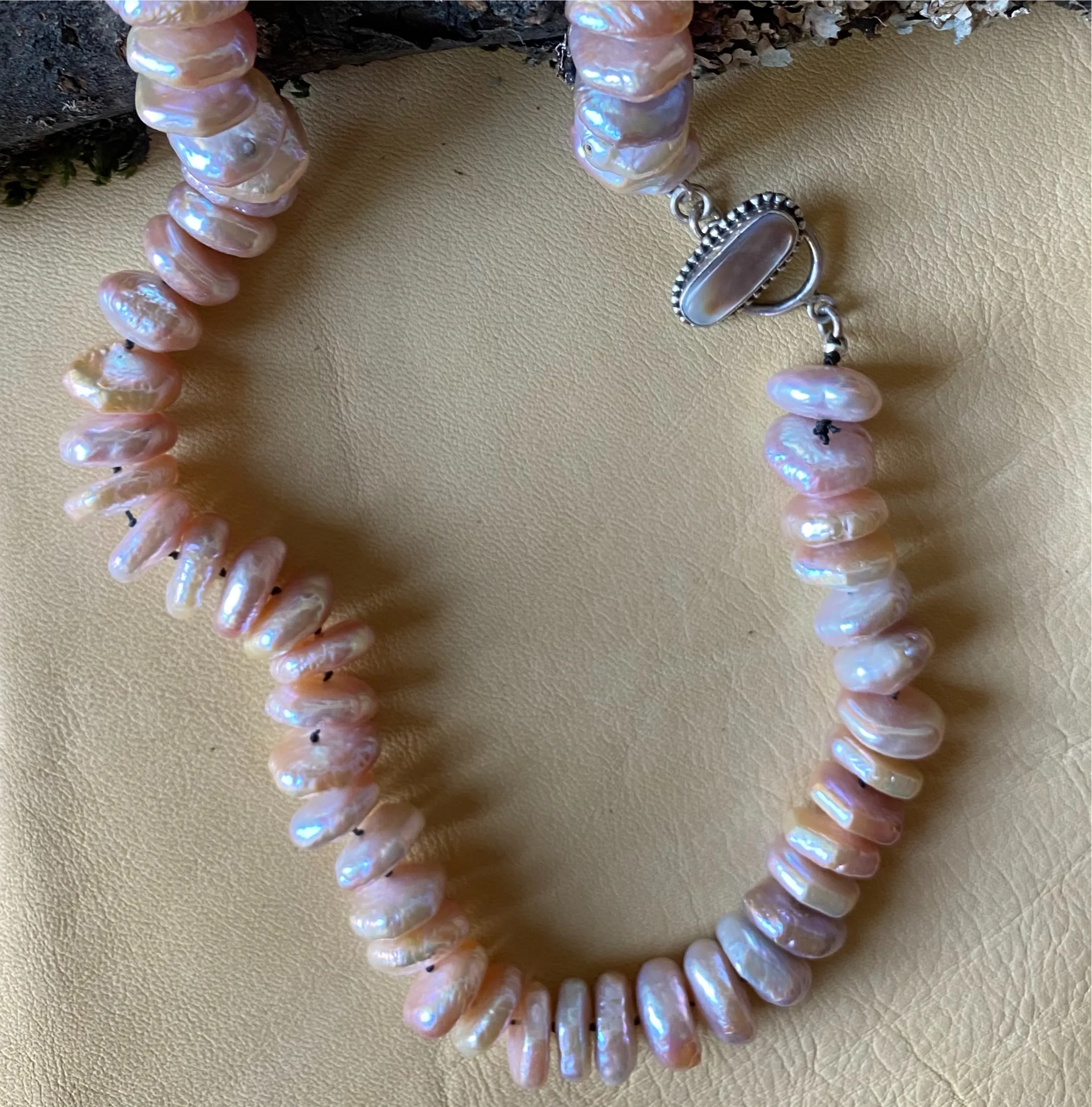 Hexagon Pearl Necklace