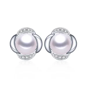 High quality 100% real freshwater pearl earrings for women 925 sterling silver stud earring gift for girlfriend