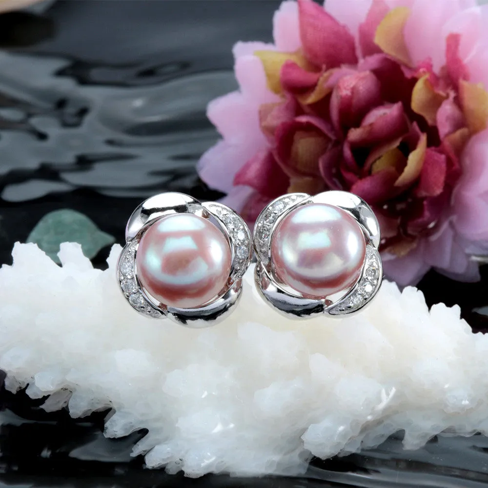 High quality 100% real freshwater pearl earrings for women 925 sterling silver stud earring gift for girlfriend