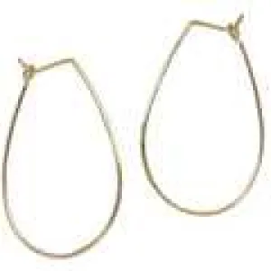Hoop Earrings - Large Teardrop - Gold