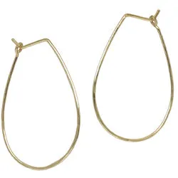 Hoop Earrings - Large Teardrop - Gold