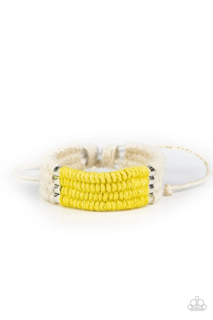 Hot Cross BUNGEE Yellow Paparazzi Bracelet