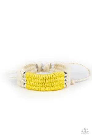 Hot Cross BUNGEE Yellow Paparazzi Bracelet