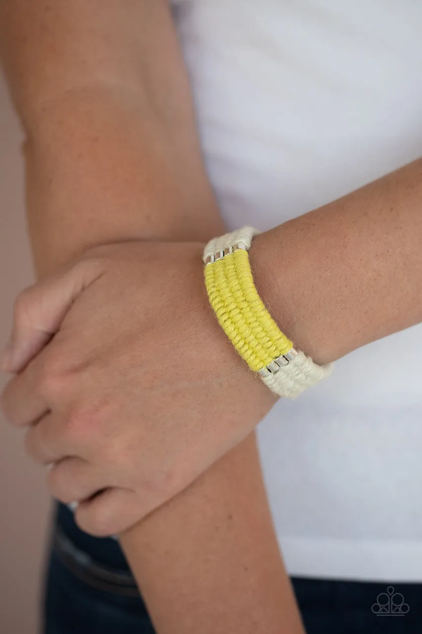 Hot Cross BUNGEE Yellow Paparazzi Bracelet