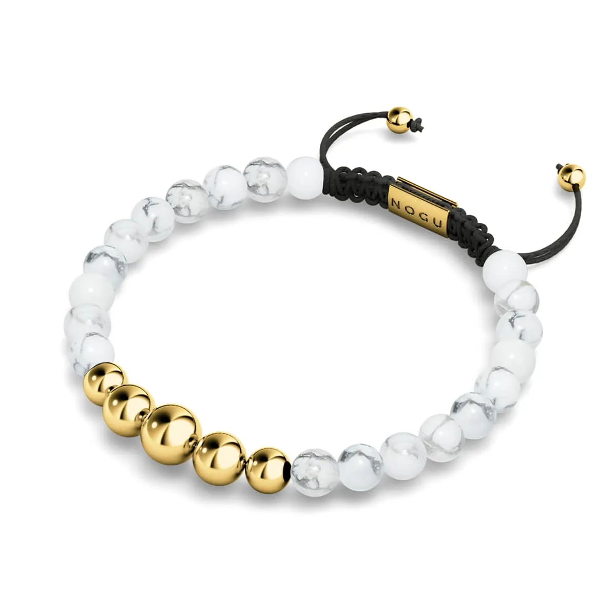 Howlite | Gold | Balance Gemstone Macrame Bracelet