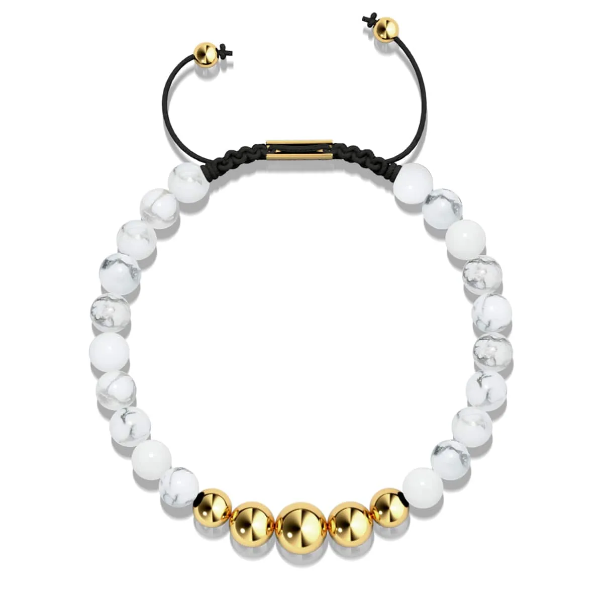 Howlite | Gold | Balance Gemstone Macrame Bracelet