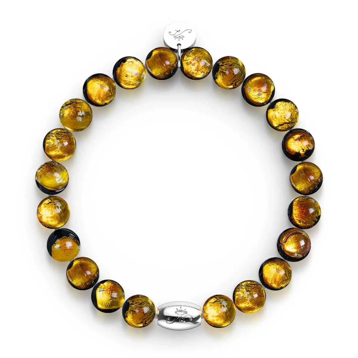 Hunter's Moon | .925 Sterling Silver | Lunar Glass Bracelet