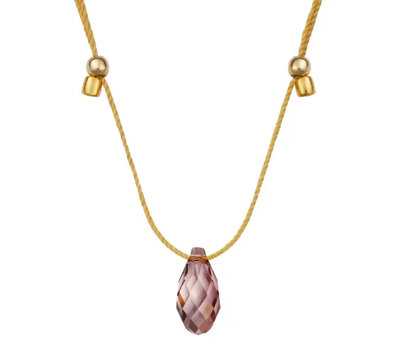 Hyevibe Iris Silk Slider Necklace, Gold