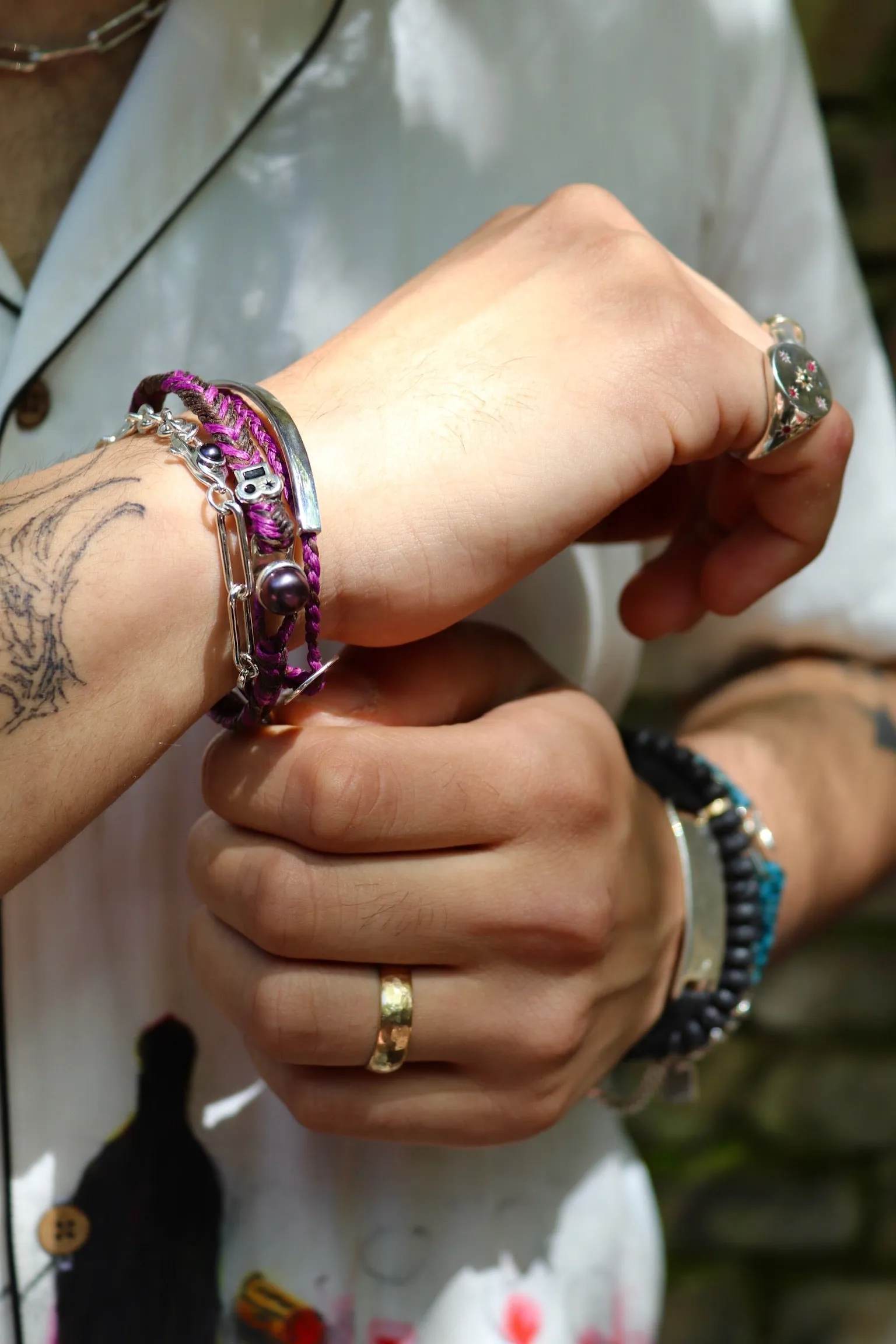 ID Signature Bracelet in Aubergine Fleck