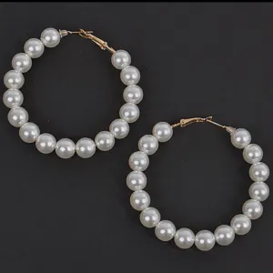 Ivory Pearl Hoop Earrings