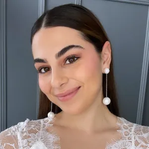 Jelina Pearl Bridal Drop Earrings