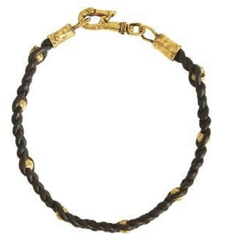 John Varvatos Brass and Braided Woven Leather, 8.25 Inches