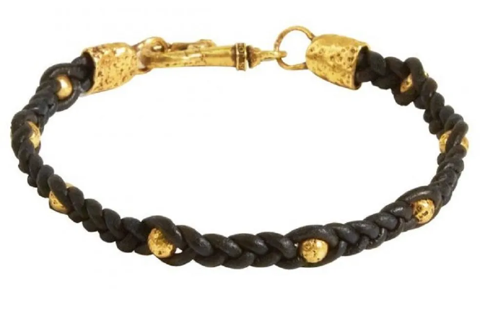 John Varvatos Brass and Braided Woven Leather, 8.25 Inches