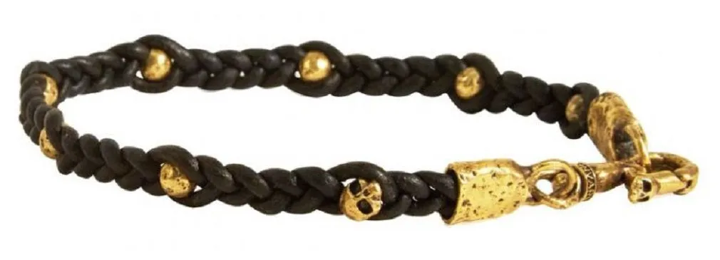 John Varvatos Brass and Braided Woven Leather, 8.25 Inches