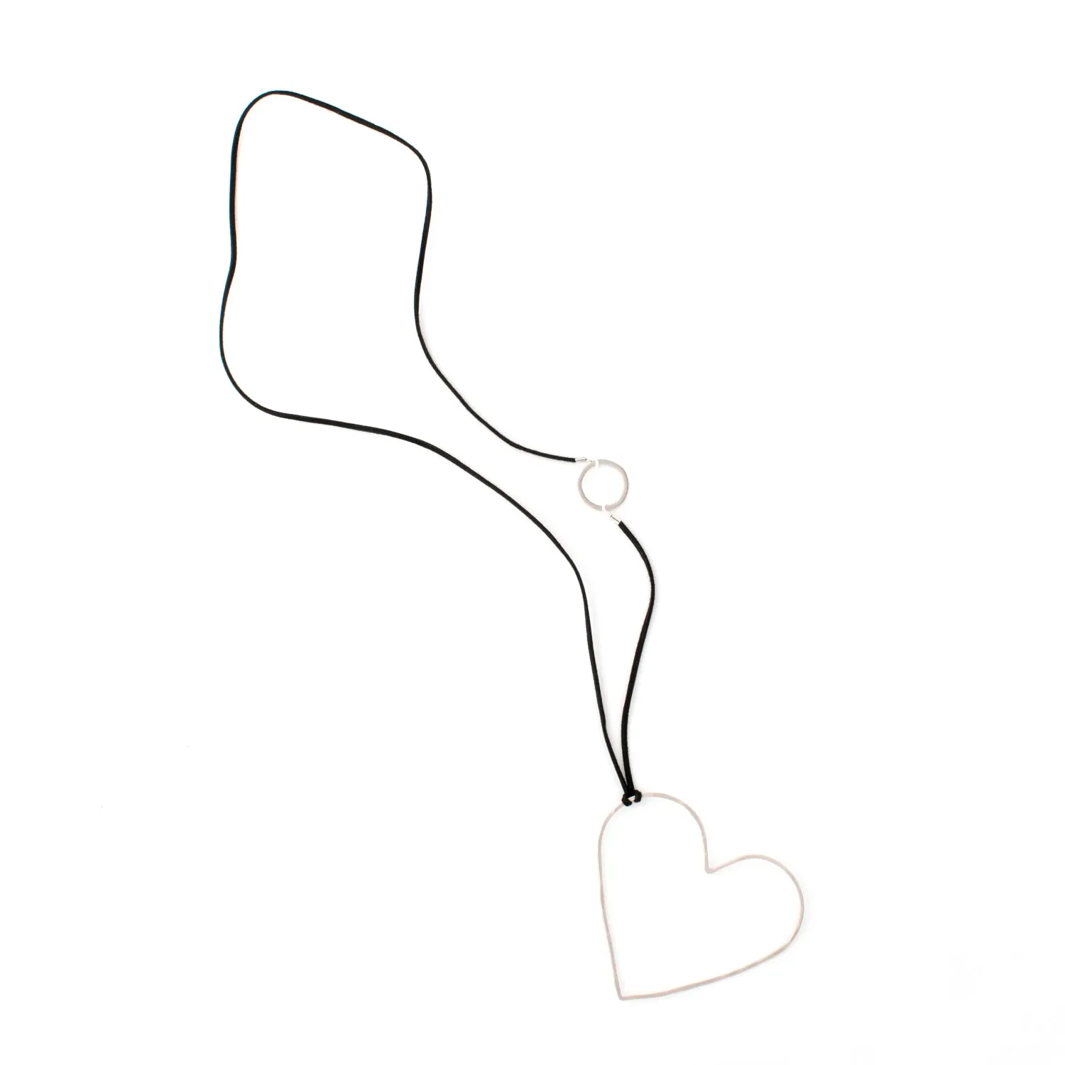 Karen - Open heart sterling silver pendant necklace