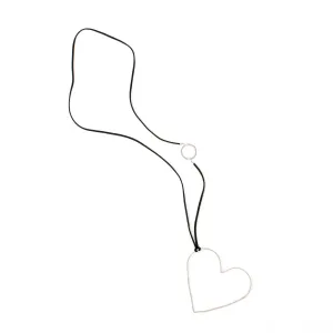 Karen - Open heart sterling silver pendant necklace