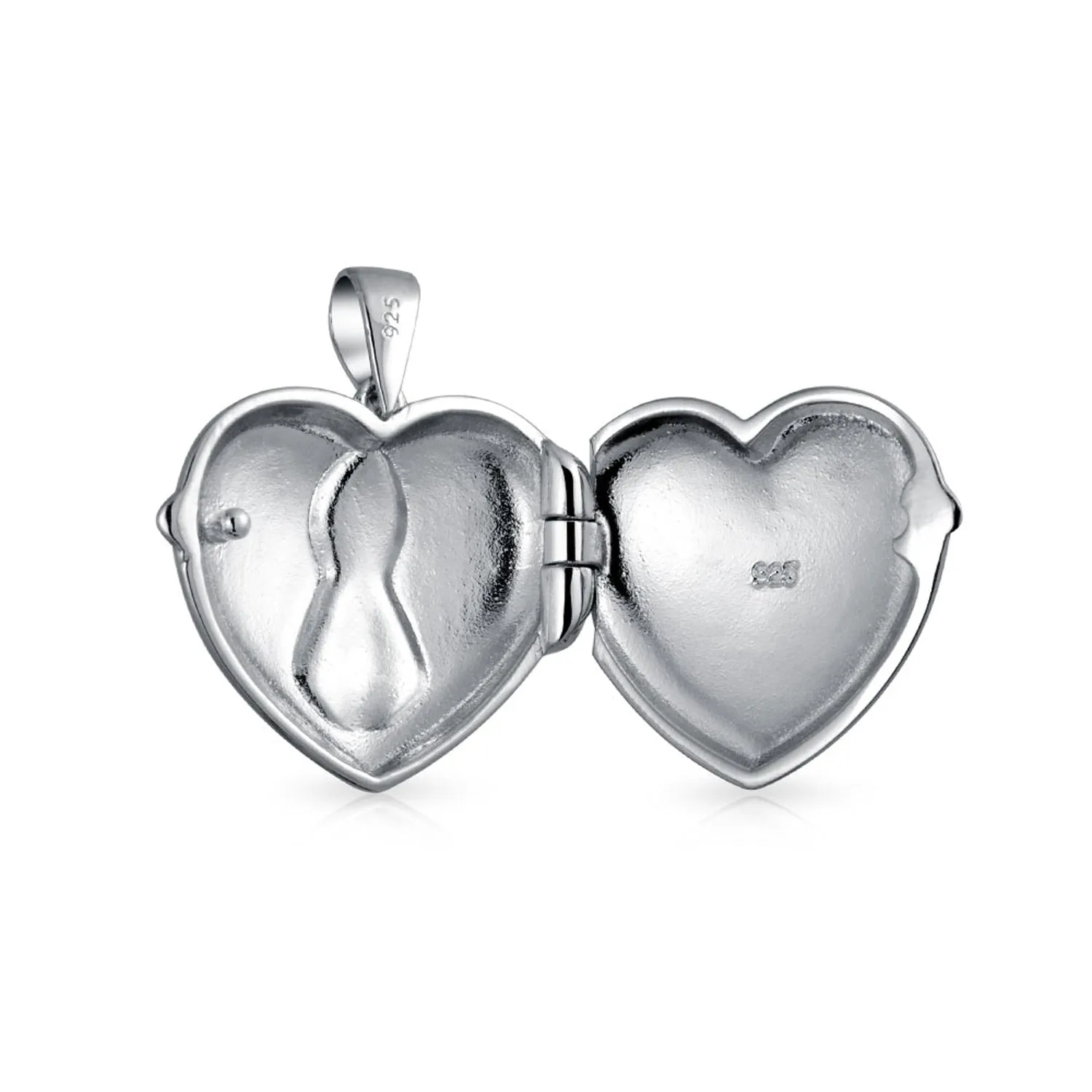 Keepsake Heart Locket Necklace with Pink Ribbon for Breast Cancer Awareness