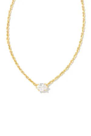 Kendra Scott Cailin Gold Pendant Necklace for Women in White Crystal | 9608803459