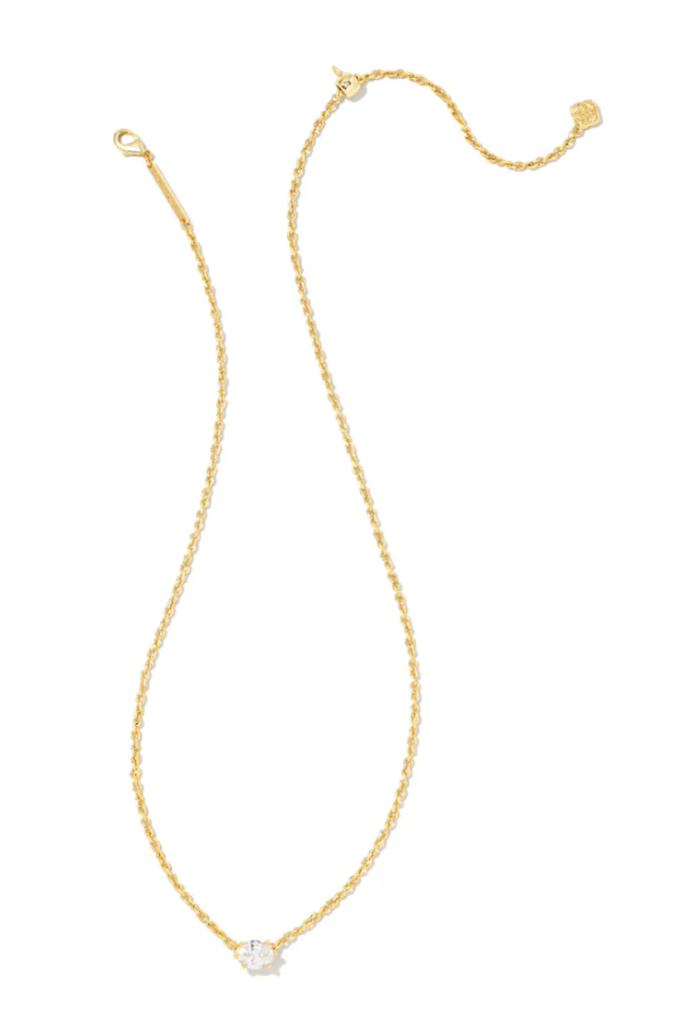 Kendra Scott Cailin Gold Pendant Necklace for Women in White Crystal | 9608803459