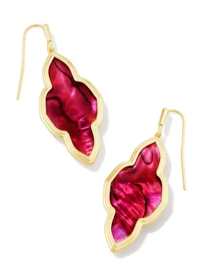 Kendra Scott Framed Abbie Drop Earring - Gold Light Burgundy Illusion