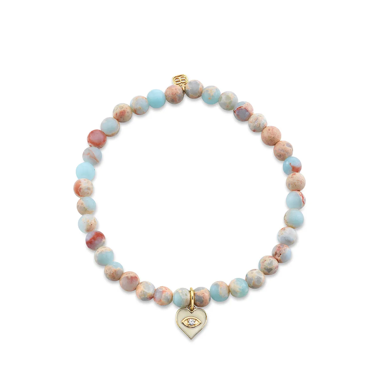 Kids Collection Gold & Diamond Heart on Impression Jasper