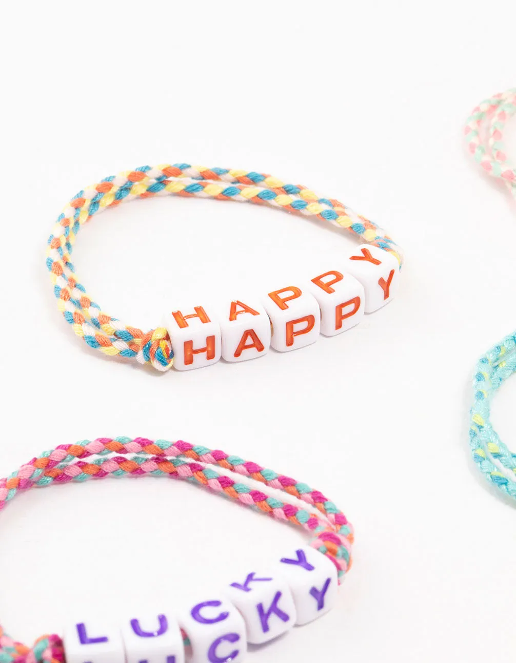 Kids Multicoloured Cord Beaded Bracelet Pack