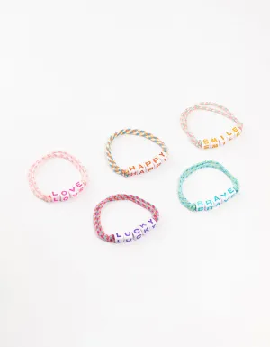 Kids Multicoloured Cord Beaded Bracelet Pack