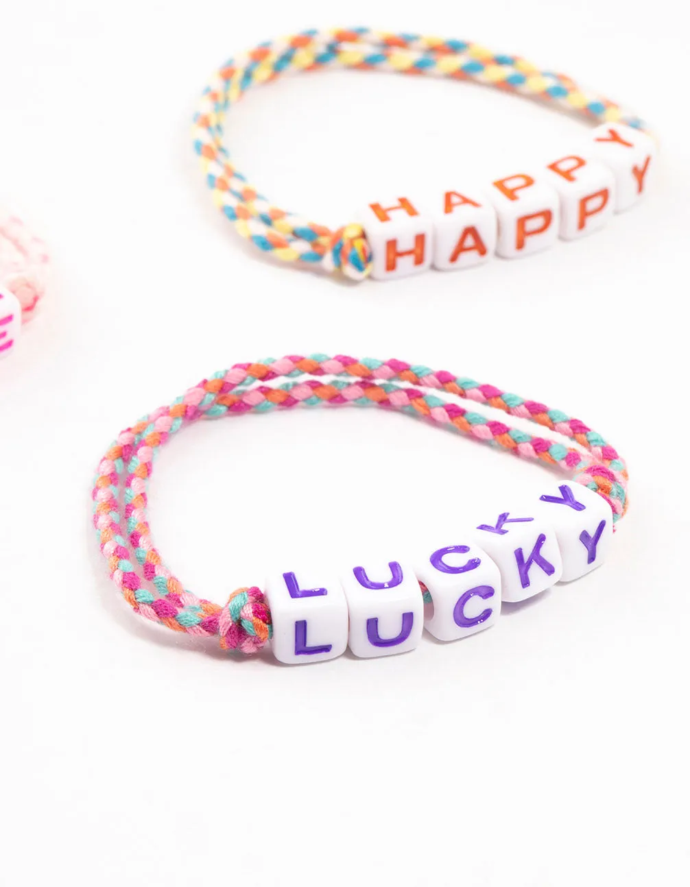 Kids Multicoloured Cord Beaded Bracelet Pack
