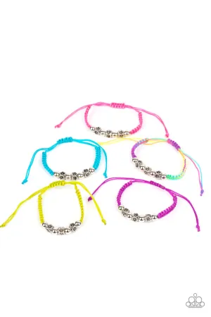 Kids' Starlet Shimmer Floral Pull-String Bracelet Set