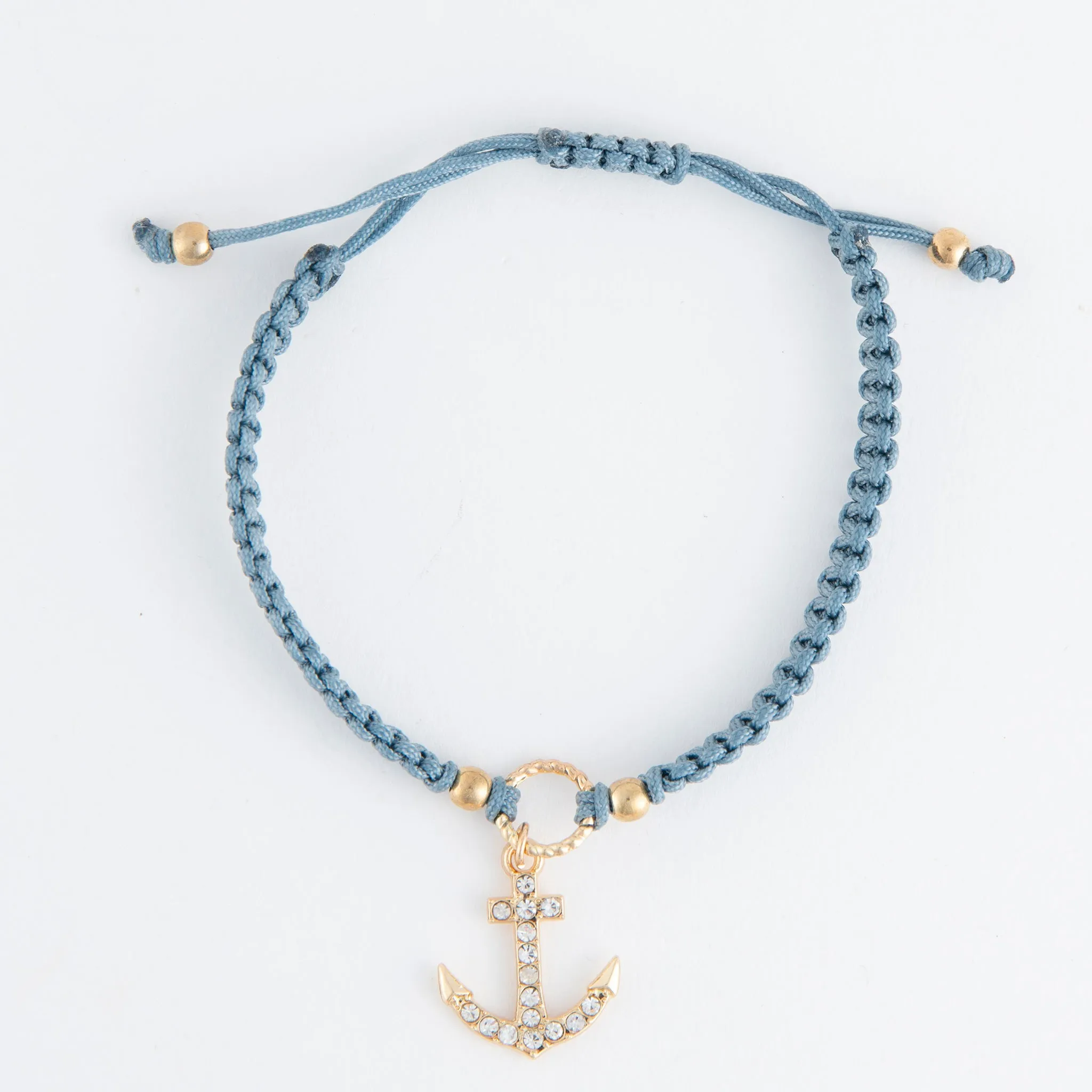 Kitt Adjustable Anchor Charm Bracelet