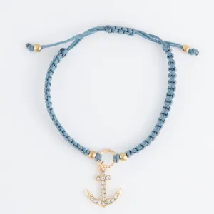 Kitt Adjustable Anchor Charm Bracelet