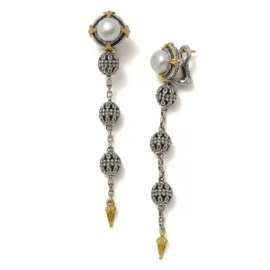 Konstantino Women's Pearl Long Earrings