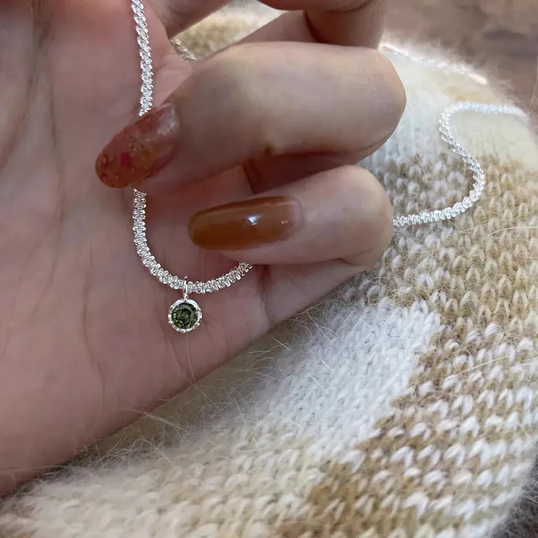 Korean Fashion Heart Shaped Zircon Necklace