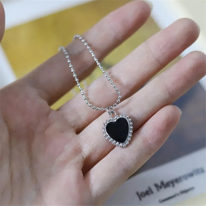 Korean Fashion Heart Shaped Zircon Necklace