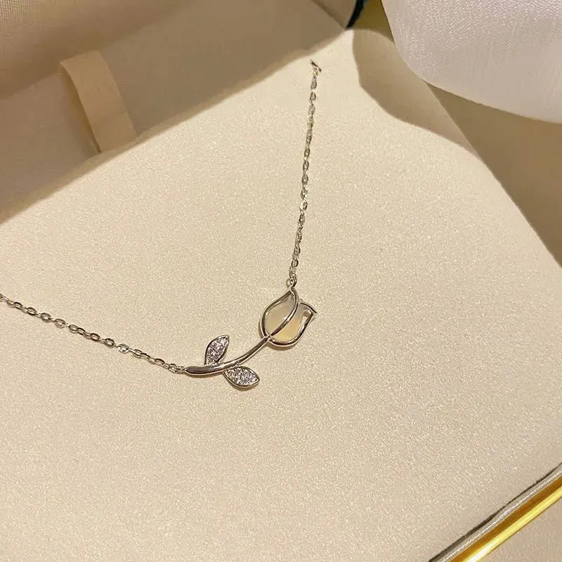 Korean Fashion Heart Shaped Zircon Necklace