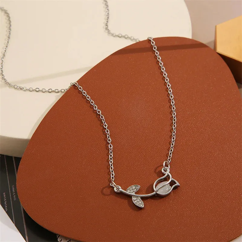 Korean Fashion Heart Shaped Zircon Necklace