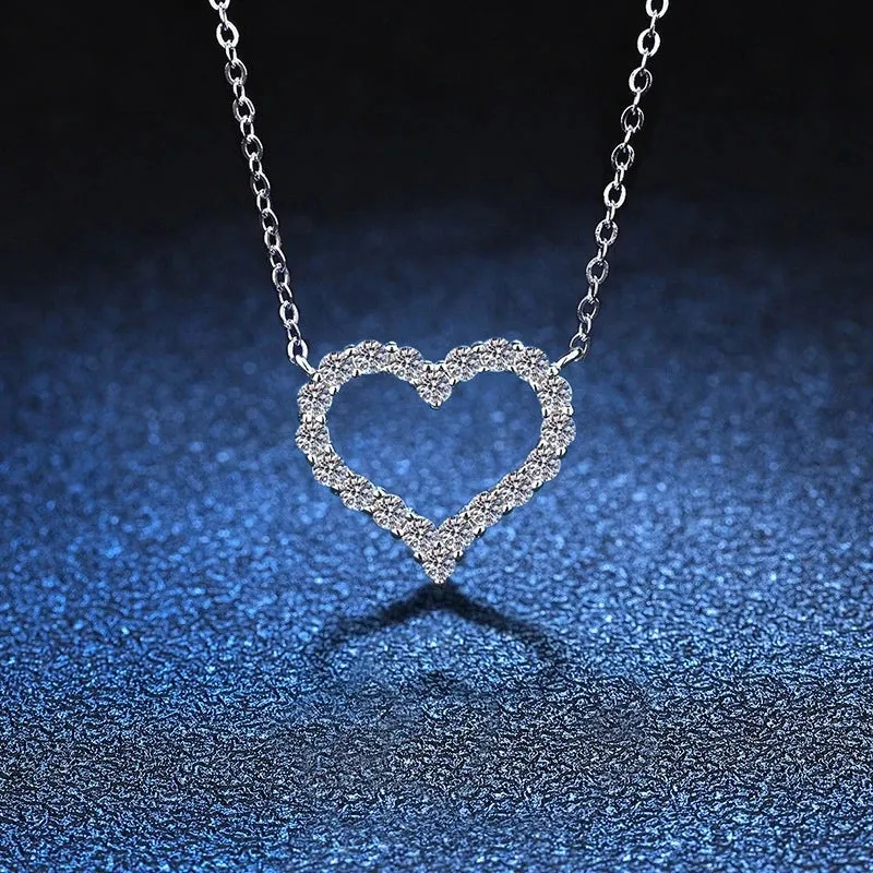 Korean Fashion Heart Shaped Zircon Necklace