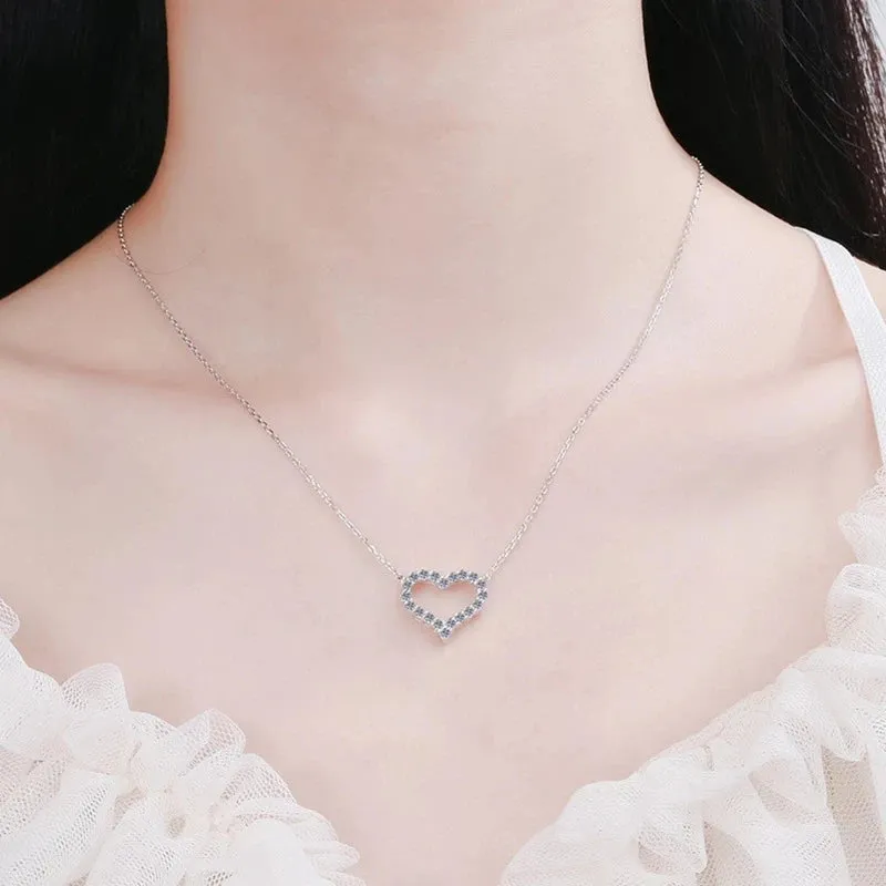 Korean Fashion Heart Shaped Zircon Necklace