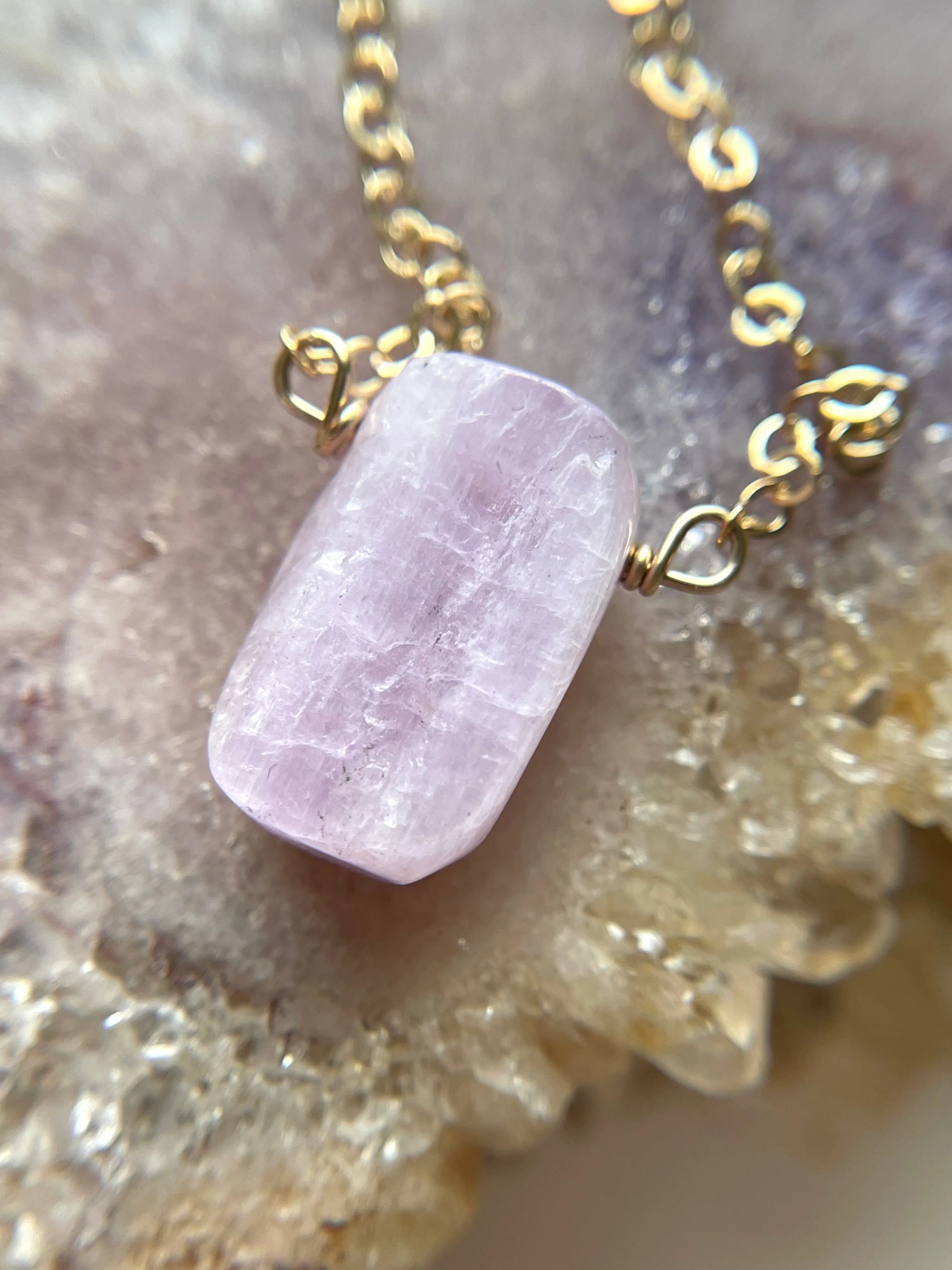 Kunzite Crystal Necklace