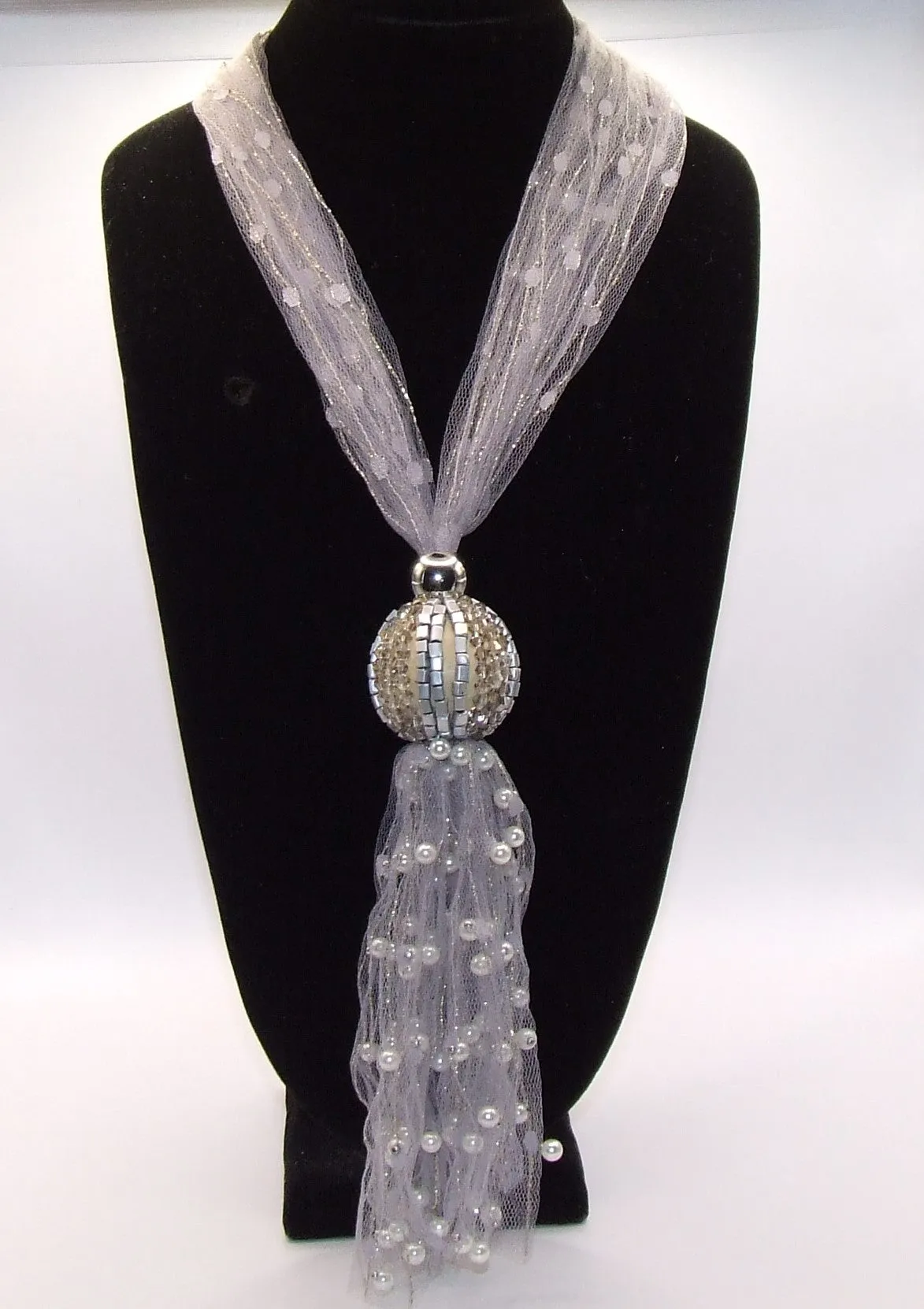 Lace Large Crystal Ball Necklaces